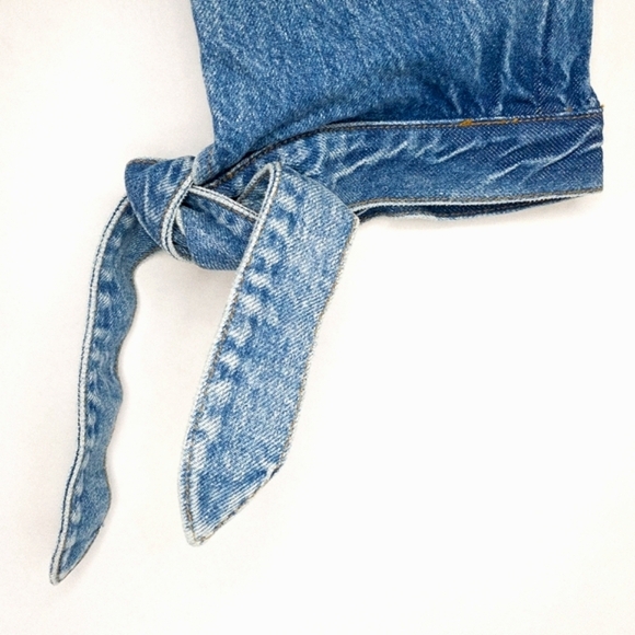 Reformation Chiara Ankle Ties Straight Leg High Rise Jean in Shasta NWT - Picture 7 of 11